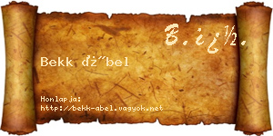 Bekk Ábel névjegykártya