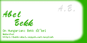 abel bekk business card